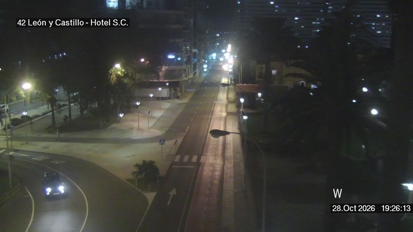 Tráfico en Las Palmas de Gran Canaria: imagen en directo de la cámara «León y Castillo, Hotel Santa Catalina»