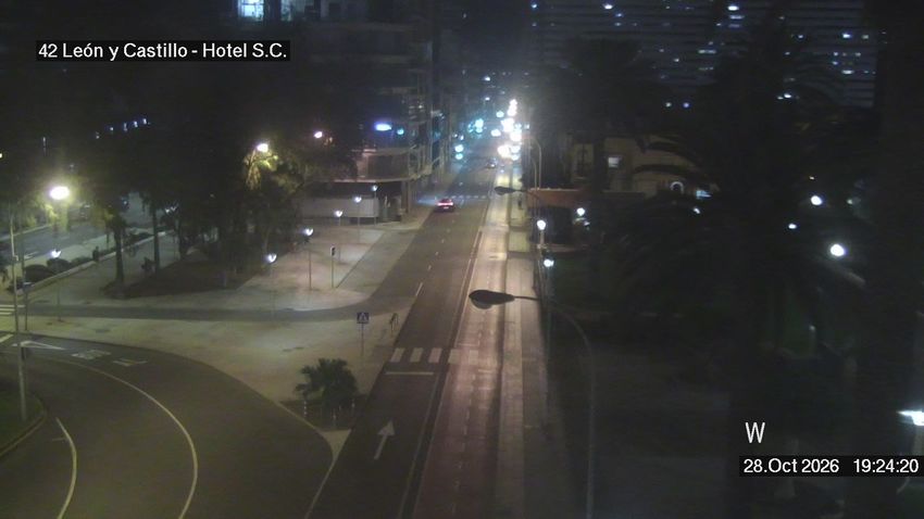 Tráfico en Las Palmas de Gran Canaria: imagen en directo de la cámara «León y Castillo, Hotel Santa Catalina»